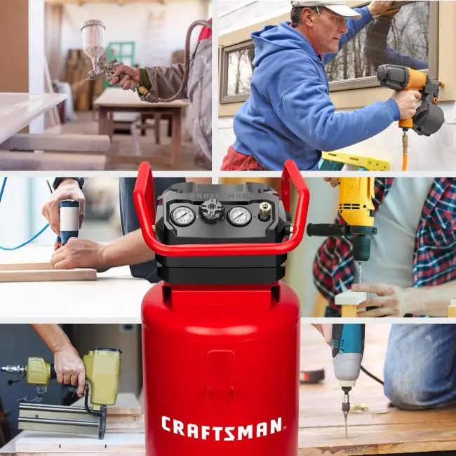 Craftsman 20 Gallon Air Compressor, Oil-Free 1.8 HP, 175 PSI, Dual Couplers - Image 7