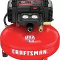Red Craftsman air compressor, 6-gallon 150 PSI, optimal for car detailing and maintenance tasks