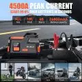 Biuble 4500A portable jump starter connected to a car battery,   compatible with trucks,   SUVs,   motorcycles,   and more