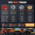 Informative chart showing compatibility of engines with various truck makes for diesel truck scanner and heavy duty truck scanner users