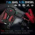 Biuble jump starter held in hand with smart cable and clamps,   suitable for 7.0L gas and 5.5L diesel engines