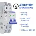 Westinghouse UL listed 2-pole circuit breaker with current limiting,   short circuit,   and overload protection features.