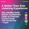 Pioneer MVH-S622BS car stereo offers better audio experience with features like satellite radio and hands-free calling,   compatible with services like SiriusXM,   Audible,   and Spotify.