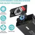 600W power inverter featuring an aluminum alloy shell,   automatic speed control,   and silent cooling system with fan.