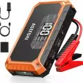 AstroAI jump starter device with cables,   USB cable,   and power adapters