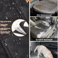 Comparison of car seat covers: waterproof with high-quality materials versus non-waterproof with visible damage