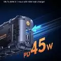 Portable power bank with Power Delivery 45W fast charging,   rugged design,   and multifunctional ports